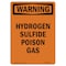 Signmission OSHA Warning Sign, 10" Height, Rigid Plastic, Hydrogen Sulfide Poison Gas, Portrait OS-WS-P-710-V-13255 - alternate 1